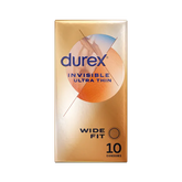 Durex Invisible Wide Fit Condoms 10 Pack Condoms